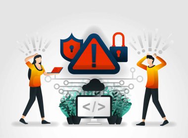 vektör düz çizgi film karakteri. geliştirici depolama sistemi sunucusunda veritabanı hack algılar. özel güvenlik firmaları genellikle başarıyla kesmek her güvenlik hizmetleri şirketi denetimler sağlamak, pazarlama, promosyon, reklam, belge, reklam