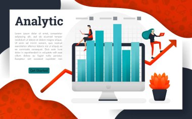 Analiz iş yönetimi araştırma çözümü. baskı, çevrimiçi, mobil uygulamalar, web, açılış sayfası için uygundur. Düz karikatür tarzı, pazarlama, promosyon, reklam, Grow İş analizi broşürü. Yaratıcı Tasarım Kavramı Düz Karikatür İllüstrasyon