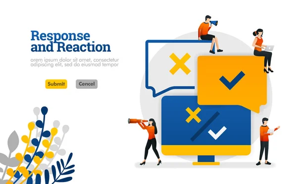 Application Traitement Réponse Réaction Des Commentaires Des Utilisateurs Pour Les — Image vectorielle