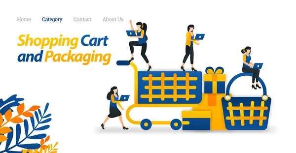 Shopping Cart Design Web Commerce Purposes Use Trolleys Basket Shop — Stock Vector