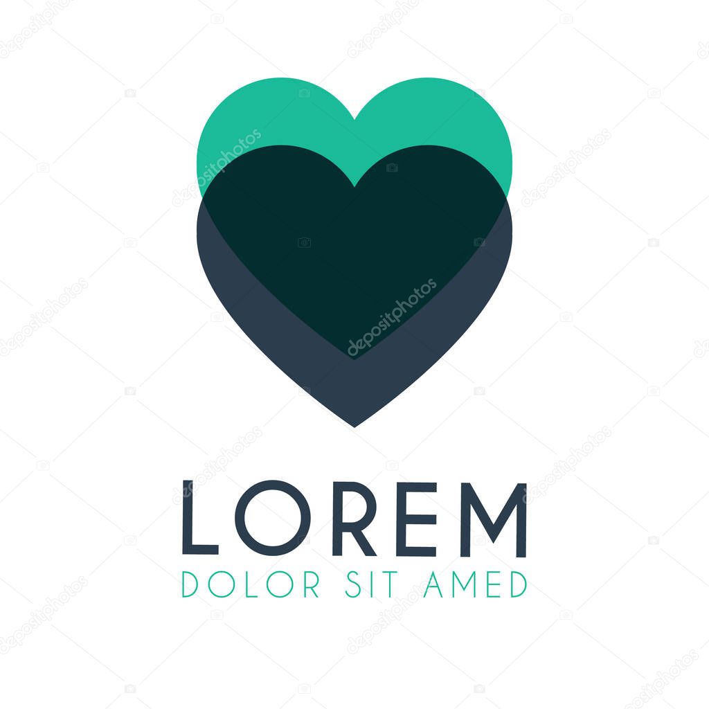 Logo heart top down. can be for weddings, engagements, romantic events, dinners, valentine, christmas and holidays. it can also be for company logos, banners, greeting cards, banners, congratulations. Love logo for wedding, matchmaking business
