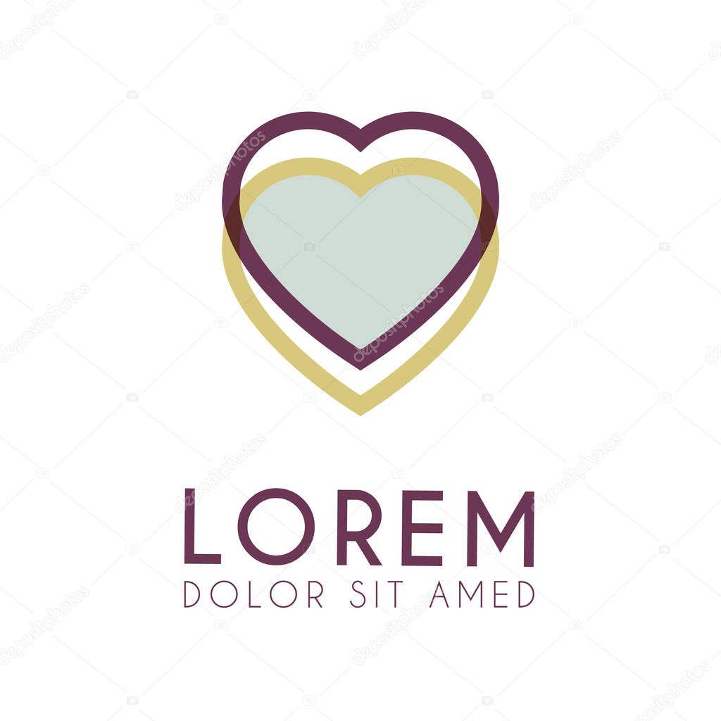 Logo pink hearts are connected in a network to find true love. Love logo for marketing, wedding promotion, application ad, love and romance. can use for matchmaking business digital technology, startup, company, engagement industry, event organizer