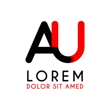 kırmızı Siyah ile ilk Harf Ua ve köşeleri yuvarlak vardır. işletmeler ve şirketler için alfabe logo tasarımı. zarif ve basit tasarımı ile, kartvizit, flayers, broşürler, kimlik, başlangıç, mektup, medya, başlangıç, şirket, sanayi için kullanabilirsiniz