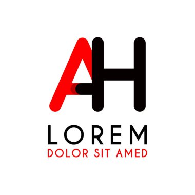 kırmızı Siyah ile ilk Harf Ha ve köşeleri yuvarlak vardır. işletmeler ve şirketler için alfabe logo tasarımı. zarif ve basit tasarımı ile, kartvizit, flayers, broşürler, kimlik, başlangıç, mektup, medya, başlangıç, şirket, sanayi için kullanabilirsiniz