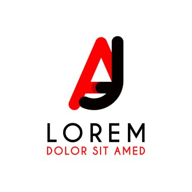 kırmızı Siyah ile ilk Harfi Ja ve köşeleri yuvarlak vardır. işletmeler ve şirketler için alfabe logo tasarımı. zarif ve basit tasarımı ile, kartvizit, flayers, broşürler, kimlik, başlangıç, mektup, medya, başlangıç, şirket, sanayi için kullanabilirsiniz