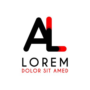 kırmızı Siyah ile ilk Harfi La ve köşeleri yuvarlak vardır. işletmeler ve şirketler için alfabe logo tasarımı. zarif ve basit tasarımı ile, kartvizit, flayers, broşürler, kimlik, başlangıç, mektup, medya, başlangıç, şirket, sanayi için kullanabilirsiniz