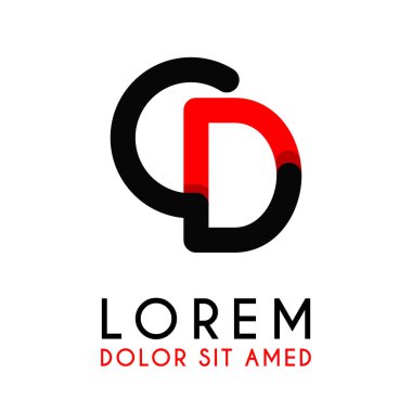 kırmızı Siyah ile ilk Harf Cd ve köşeleri yuvarlak vardır. işletmeler ve şirketler için alfabe logo tasarımı. zarif ve basit tasarımı ile, kartvizit, flayers, broşürler, kimlik, başlangıç, mektup, medya, başlangıç, şirket, sanayi için kullanabilirsiniz