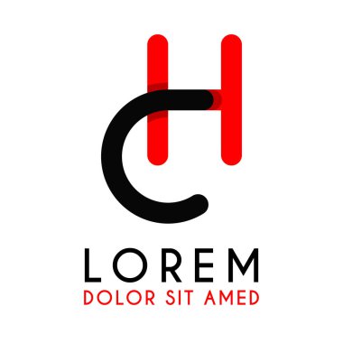 kırmızı Siyah ile ilk Harfi Ch ve yuvarlak köşeleri vardır. işletmeler ve şirketler için alfabe logo tasarımı. zarif ve basit tasarımı ile, kartvizit, flayers, broşürler, kimlik, başlangıç, mektup, medya, başlangıç, şirket, sanayi için kullanabilirsiniz