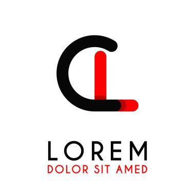 kırmızı Siyah ile ilk Harf Cl ve yuvarlak köşeleri vardır. işletmeler ve şirketler için alfabe logo tasarımı. zarif ve basit tasarımı ile, kartvizit, flayers, broşürler, kimlik, başlangıç, mektup, medya, başlangıç, şirket, sanayi için kullanabilirsiniz