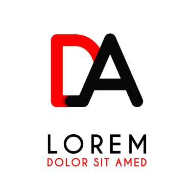 kırmızı Siyah ile ilk Harfi Da ve köşeleri yuvarlak vardır. işletmeler ve şirketler için alfabe logo tasarımı. zarif ve basit tasarımı ile, kartvizit, flayers, broşürler, kimlik, başlangıç, mektup, medya, başlangıç, şirket, sanayi için kullanabilirsiniz