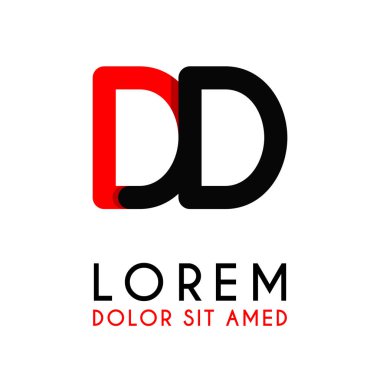 kırmızı Siyah ile ilk Harfi Dd ve köşeleri yuvarlak vardır. işletmeler ve şirketler için alfabe logo tasarımı. zarif ve basit tasarımı ile, kartvizit, flayers, broşürler, kimlik, başlangıç, mektup, medya, başlangıç, şirket, sanayi için kullanabilirsiniz