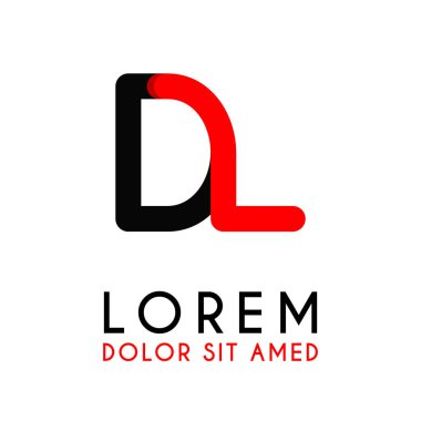 kırmızı Siyah ile ilk Harfi Dl ve köşeleri yuvarlak vardır. işletmeler ve şirketler için alfabe logo tasarımı. zarif ve basit tasarımı ile, kartvizit, flayers, broşürler, kimlik, başlangıç, mektup, medya, başlangıç, şirket, sanayi için kullanabilirsiniz