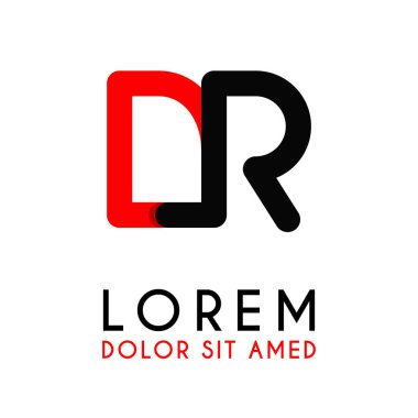 kırmızı Siyah ile ilk Harfi Dr ve köşeleri yuvarlak vardır. işletmeler ve şirketler için alfabe logo tasarımı. zarif ve basit tasarımı ile, kartvizit, flayers, broşürler, kimlik, başlangıç, mektup, medya, başlangıç, şirket, sanayi için kullanabilirsiniz