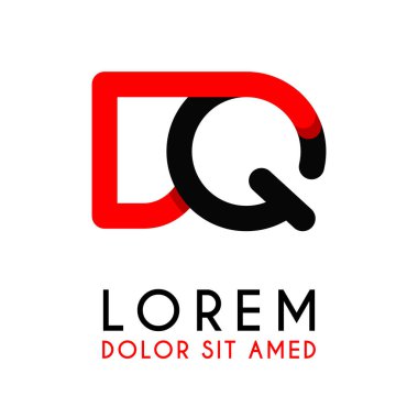 kırmızı Siyah ile ilk Harfi Dq ve köşeleri yuvarlak vardır. işletmeler ve şirketler için alfabe logo tasarımı. zarif ve basit tasarımı ile, kartvizit, flayers, broşürler, kimlik, başlangıç, mektup, medya, başlangıç, şirket, sanayi için kullanabilirsiniz