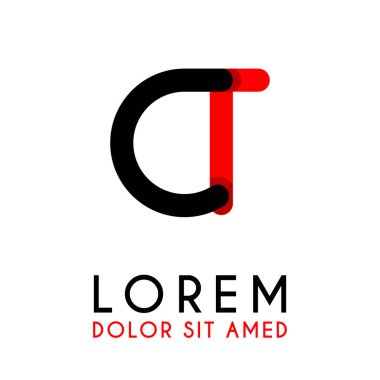 kırmızı Siyah ile ilk Harf Ct ve köşeleri yuvarlak vardır. işletmeler ve şirketler için alfabe logo tasarımı. zarif ve basit tasarımı ile, kartvizit, flayers, broşürler, kimlik, başlangıç, mektup, medya, başlangıç, şirket, sanayi için kullanabilirsiniz