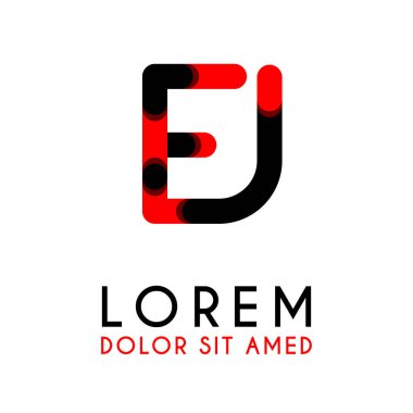 kırmızı Siyah ile ilk Harfi Fj ve köşeleri yuvarlak vardır. işletmeler ve şirketler için alfabe logo tasarımı. zarif ve basit tasarımı ile, kartvizit, flayers, broşürler, kimlik, başlangıç, mektup, medya, başlangıç, şirket, sanayi için kullanabilirsiniz