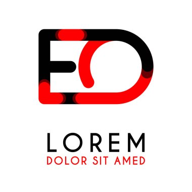 kırmızı Siyah ile ilk Harfi Eo ve köşeleri yuvarlak vardır. işletmeler ve şirketler için alfabe logo tasarımı. zarif ve basit tasarımı ile, kartvizit, flayers, broşürler, kimlik, başlangıç, mektup, medya, başlangıç, şirket, sanayi için kullanabilirsiniz