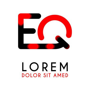 kırmızı Siyah ile ilk Harfi Eq ve köşeleri yuvarlak vardır. işletmeler ve şirketler için alfabe logo tasarımı. zarif ve basit tasarımı ile, kartvizit, flayers, broşürler, kimlik, başlangıç, mektup, medya, başlangıç, şirket, sanayi için kullanabilirsiniz