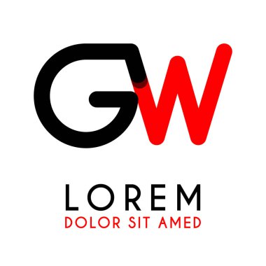 kırmızı Siyah ile ilk Harfi Gw ve köşeleri yuvarlak vardır. işletmeler ve şirketler için alfabe logo tasarımı. zarif ve basit tasarımı ile, kartvizit, flayers, broşürler, kimlik, başlangıç, mektup, medya, başlangıç, şirket, sanayi için kullanabilirsiniz