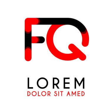 kırmızı Siyah ile ilk Harfi Fq ve köşeleri yuvarlak vardır. işletmeler ve şirketler için alfabe logo tasarımı. zarif ve basit tasarımı ile, kartvizit, flayers, broşürler, kimlik, başlangıç, mektup, medya, başlangıç, şirket, sanayi için kullanabilirsiniz