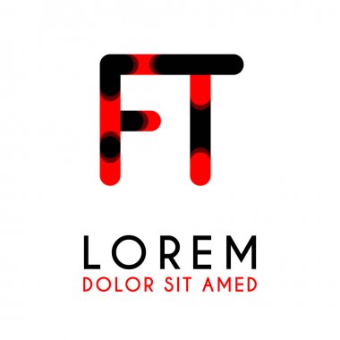 kırmızı Siyah ile ilk Harf Ft ve köşeleri yuvarlak vardır. işletmeler ve şirketler için alfabe logo tasarımı. zarif ve basit tasarımı ile, kartvizit, flayers, broşürler, kimlik, başlangıç, mektup, medya, başlangıç, şirket, sanayi için kullanabilirsiniz