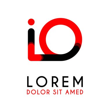 kırmızı Siyah ile ilk Harfi Io ve köşeleri yuvarlak vardır. işletmeler ve şirketler için alfabe logo tasarımı. zarif ve basit tasarımı ile, kartvizit, flayers, broşürler, kimlik, başlangıç, mektup, medya, başlangıç, şirket, sanayi için kullanabilirsiniz