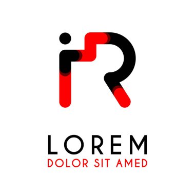 kırmızı Siyah ile ilk Harfi Ir ve köşeleri yuvarlak vardır. işletmeler ve şirketler için alfabe logo tasarımı. zarif ve basit tasarımı ile, kartvizit, flayers, broşürler, kimlik, başlangıç, mektup, medya, başlangıç, şirket, sanayi için kullanabilirsiniz