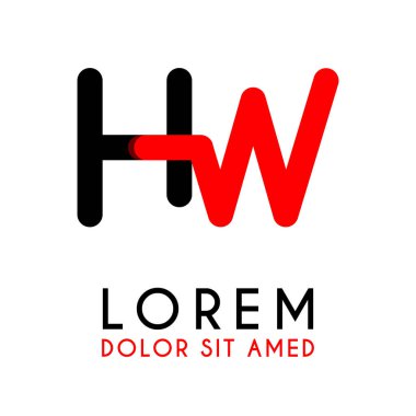 kırmızı Siyah ile ilk Harfi Hw ve köşeleri yuvarlak vardır. işletmeler ve şirketler için alfabe logo tasarımı. zarif ve basit tasarımı ile, kartvizit, flayers, broşürler, kimlik, başlangıç, mektup, medya, başlangıç, şirket, sanayi için kullanabilirsiniz