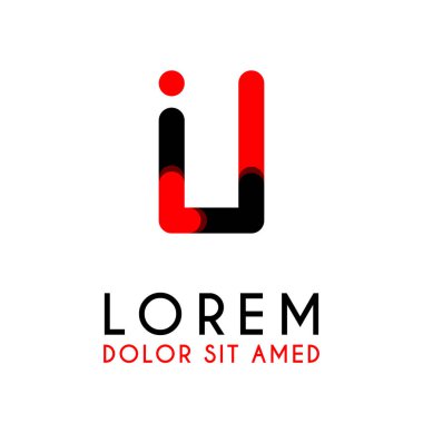 kırmızı Siyah ile ilk Harf Ii ve köşeleri yuvarlak vardır. işletmeler ve şirketler için alfabe logo tasarımı. zarif ve basit tasarımı ile, kartvizit, flayers, broşürler, kimlik, başlangıç, mektup, medya, başlangıç, şirket, sanayi için kullanabilirsiniz