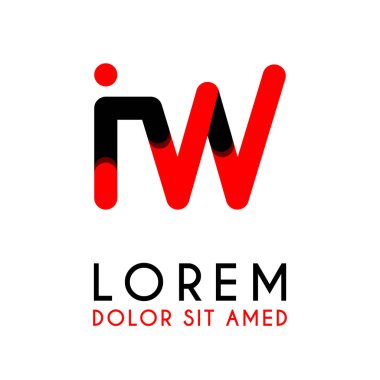 kırmızı Siyah ile ilk Harf Iw ve köşeleri yuvarlak vardır. işletmeler ve şirketler için alfabe logo tasarımı. zarif ve basit tasarımı ile, kartvizit, flayers, broşürler, kimlik, başlangıç, mektup, medya, başlangıç, şirket, sanayi için kullanabilirsiniz