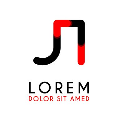 kırmızı Siyah ile ilk Harfi Ji ve köşeleri yuvarlak vardır. işletmeler ve şirketler için alfabe logo tasarımı. zarif ve basit tasarımı ile, kartvizit, flayers, broşürler, kimlik, başlangıç, mektup, medya, başlangıç, şirket, sanayi için kullanabilirsiniz