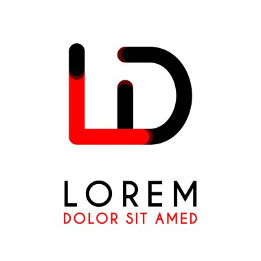 kırmızı Siyah ile ilk Harfi Ld ve köşeleri yuvarlak vardır. işletmeler ve şirketler için alfabe logo tasarımı. zarif ve basit tasarımı ile, kartvizit, flayers, broşürler, kimlik, başlangıç, mektup, medya, başlangıç, şirket, sanayi için kullanabilirsiniz