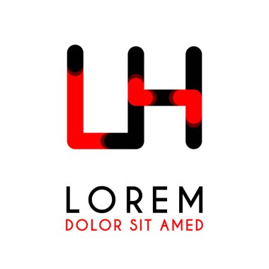 kırmızı Siyah ile ilk Harfi Lh ve köşeleri yuvarlak vardır. işletmeler ve şirketler için alfabe logo tasarımı. zarif ve basit tasarımı ile, kartvizit, flayers, broşürler, kimlik, başlangıç, mektup, medya, başlangıç, şirket, sanayi için kullanabilirsiniz