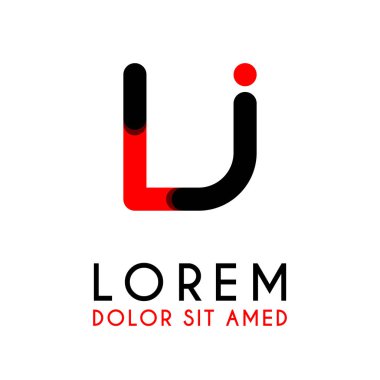 kırmızı Siyah ile ilk Harfi Lj ve köşeleri yuvarlak vardır. işletmeler ve şirketler için alfabe logo tasarımı. zarif ve basit tasarımı ile, kartvizit, flayers, broşürler, kimlik, başlangıç, mektup, medya, başlangıç, şirket, sanayi için kullanabilirsiniz