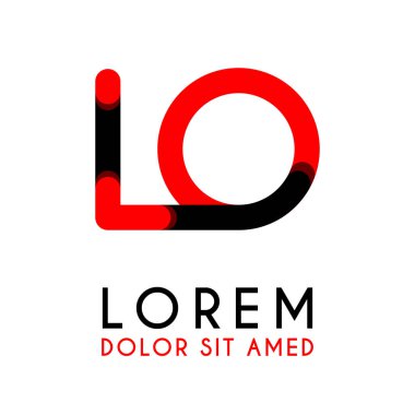 kırmızı Siyah ile ilk Letter Lo ve köşeleri yuvarlak vardır. işletmeler ve şirketler için alfabe logo tasarımı. zarif ve basit tasarımı ile, kartvizit, flayers, broşürler, kimlik, başlangıç, mektup, medya, başlangıç, şirket, sanayi için kullanabilirsiniz