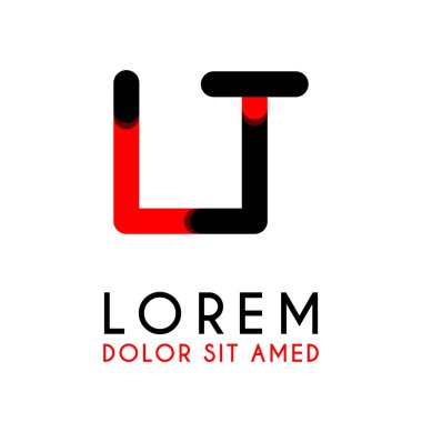 kırmızı Siyah ile ilk Harfi Lt ve köşeleri yuvarlak vardır. işletmeler ve şirketler için alfabe logo tasarımı. zarif ve basit tasarımı ile, kartvizit, flayers, broşürler, kimlik, başlangıç, mektup, medya, başlangıç, şirket, sanayi için kullanabilirsiniz