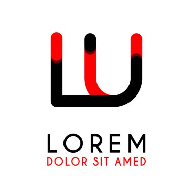 kırmızı Siyah ile ilk Harfi Lu ve köşeleri yuvarlak vardır. işletmeler ve şirketler için alfabe logo tasarımı. zarif ve basit tasarımı ile, kartvizit, flayers, broşürler, kimlik, başlangıç, mektup, medya, başlangıç, şirket, sanayi için kullanabilirsiniz