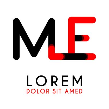kırmızı Siyah ile ilk Letter Me ve köşeleri yuvarlak vardır. işletmeler ve şirketler için alfabe logo tasarımı. zarif ve basit tasarımı ile, kartvizit, flayers, broşürler, kimlik, başlangıç, mektup, medya, başlangıç, şirket, sanayi için kullanabilirsiniz