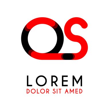 kırmızı Siyah ile ilk Harf Os ve köşeleri yuvarlak vardır. işletmeler ve şirketler için alfabe logo tasarımı. zarif ve basit tasarımı ile, kartvizit, flayers, broşürler, kimlik, başlangıç, mektup, medya, başlangıç, şirket, sanayi için kullanabilirsiniz