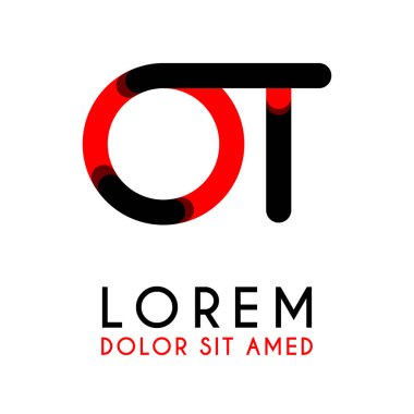 kırmızı Siyah ile ilk Harfi Ot ve köşeleri yuvarlak vardır. işletmeler ve şirketler için alfabe logo tasarımı. zarif ve basit tasarımı ile, kartvizit, flayers, broşürler, kimlik, başlangıç, mektup, medya, başlangıç, şirket, sanayi için kullanabilirsiniz