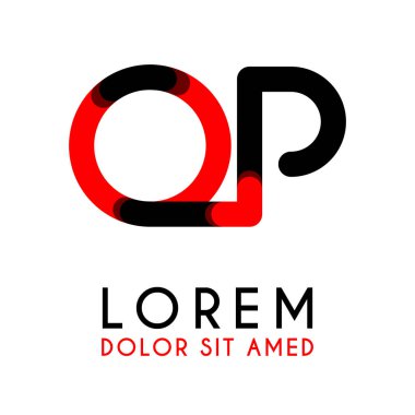 kırmızı Siyah ile ilk Mektup Op ve köşeleri yuvarlak vardır. işletmeler ve şirketler için alfabe logo tasarımı. zarif ve basit tasarımı ile, kartvizit, flayers, broşürler, kimlik, başlangıç, mektup, medya, başlangıç, şirket, sanayi için kullanabilirsiniz