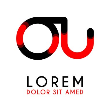 kırmızı Siyah ile ilk Ou harfi ve köşeleri yuvarlak vardır. işletmeler ve şirketler için alfabe logo tasarımı. zarif ve basit tasarımı ile, kartvizit, flayers, broşürler, kimlik, başlangıç, mektup, medya, başlangıç, şirket, sanayi için kullanabilirsiniz