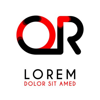 ilk Harf Veya kırmızı Siyah ile ve yuvarlak köşeleri vardır. işletmeler ve şirketler için alfabe logo tasarımı. zarif ve basit tasarımı ile, kartvizit, flayers, broşürler, kimlik, başlangıç, mektup, medya, başlangıç, şirket, sanayi için kullanabilirsiniz