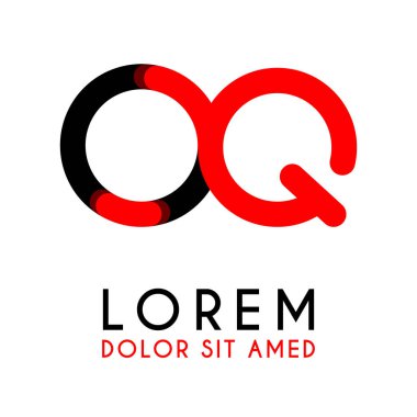 kırmızı Siyah ile ilk Harf Oq ve köşeleri yuvarlak vardır. işletmeler ve şirketler için alfabe logo tasarımı. zarif ve basit tasarımı ile, kartvizit, flayers, broşürler, kimlik, başlangıç, mektup, medya, başlangıç, şirket, sanayi için kullanabilirsiniz