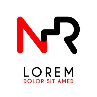 kırmızı Siyah ile ilk Harfi Nr ve köşeleri yuvarlak vardır. işletmeler ve şirketler için alfabe logo tasarımı. zarif ve basit tasarımı ile, kartvizit, flayers, broşürler, kimlik, başlangıç, mektup, medya, başlangıç, şirket, sanayi için kullanabilirsiniz