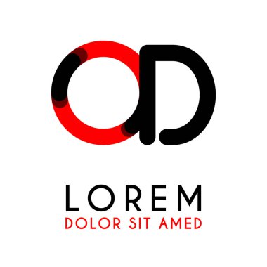 kırmızı Siyah ile ilk Mektup Od ve köşeleri yuvarlak vardır. işletmeler ve şirketler için alfabe logo tasarımı. zarif ve basit tasarımı ile, kartvizit, flayers, broşürler, kimlik, başlangıç, mektup, medya, başlangıç, şirket, sanayi için kullanabilirsiniz