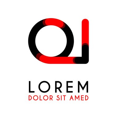 kırmızı Siyah ile ilk Harf Oi ve köşeleri yuvarlak vardır. işletmeler ve şirketler için alfabe logo tasarımı. zarif ve basit tasarımı ile, kartvizit, flayers, broşürler, kimlik, başlangıç, mektup, medya, başlangıç, şirket, sanayi için kullanabilirsiniz