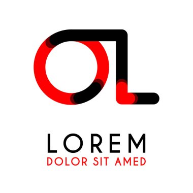 kırmızı Siyah ile ilk Harfi Ol ve köşeleri yuvarlak vardır. işletmeler ve şirketler için alfabe logo tasarımı. zarif ve basit tasarımı ile, kartvizit, flayers, broşürler, kimlik, başlangıç, mektup, medya, başlangıç, şirket, sanayi için kullanabilirsiniz