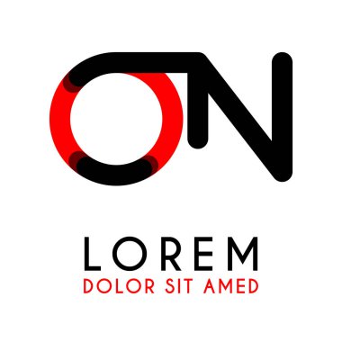 kırmızı Siyah ile ilk Letter On ve köşeleri yuvarlak vardır. işletmeler ve şirketler için alfabe logo tasarımı. zarif ve basit tasarımı ile, kartvizit, flayers, broşürler, kimlik, başlangıç, mektup, medya, başlangıç, şirket, sanayi için kullanabilirsiniz