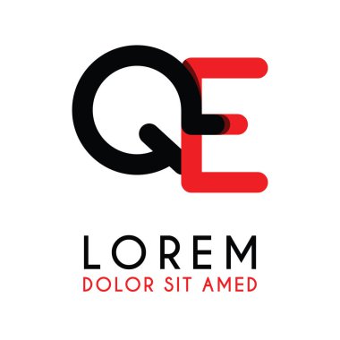kırmızı Siyah ile ilk Harf Qe ve köşeleri yuvarlak vardır. işletmeler ve şirketler için alfabe logo tasarımı. zarif ve basit tasarımı ile, kartvizit, flayers, broşürler, kimlik, başlangıç, mektup, medya, başlangıç, şirket, sanayi için kullanabilirsiniz